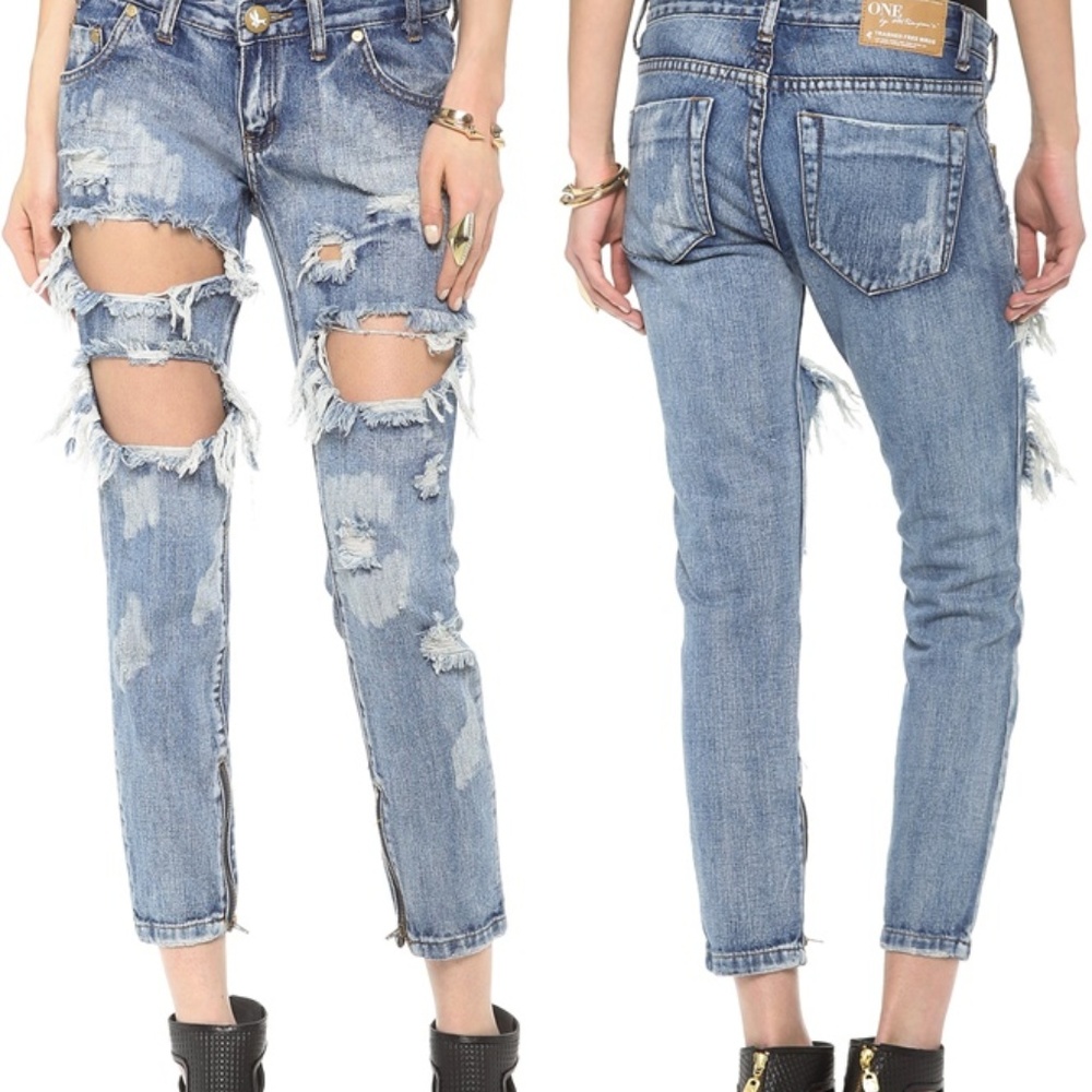 NWOT One Teaspoon "Trashed Free Birds" denim--25